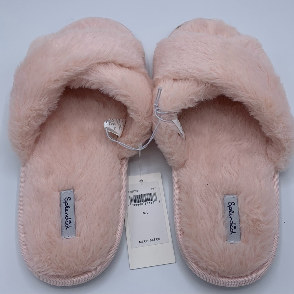 SPLENDID Faux Fur Crisscross Slippers - Picture 8 of 8